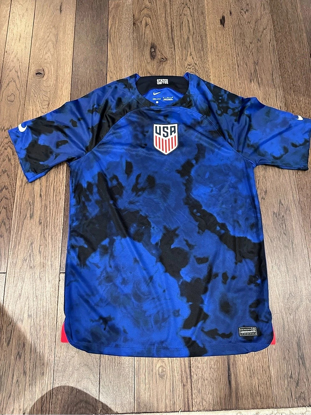 Nike USA Soccer DriFit Jersey in Blue & Black tie-dye